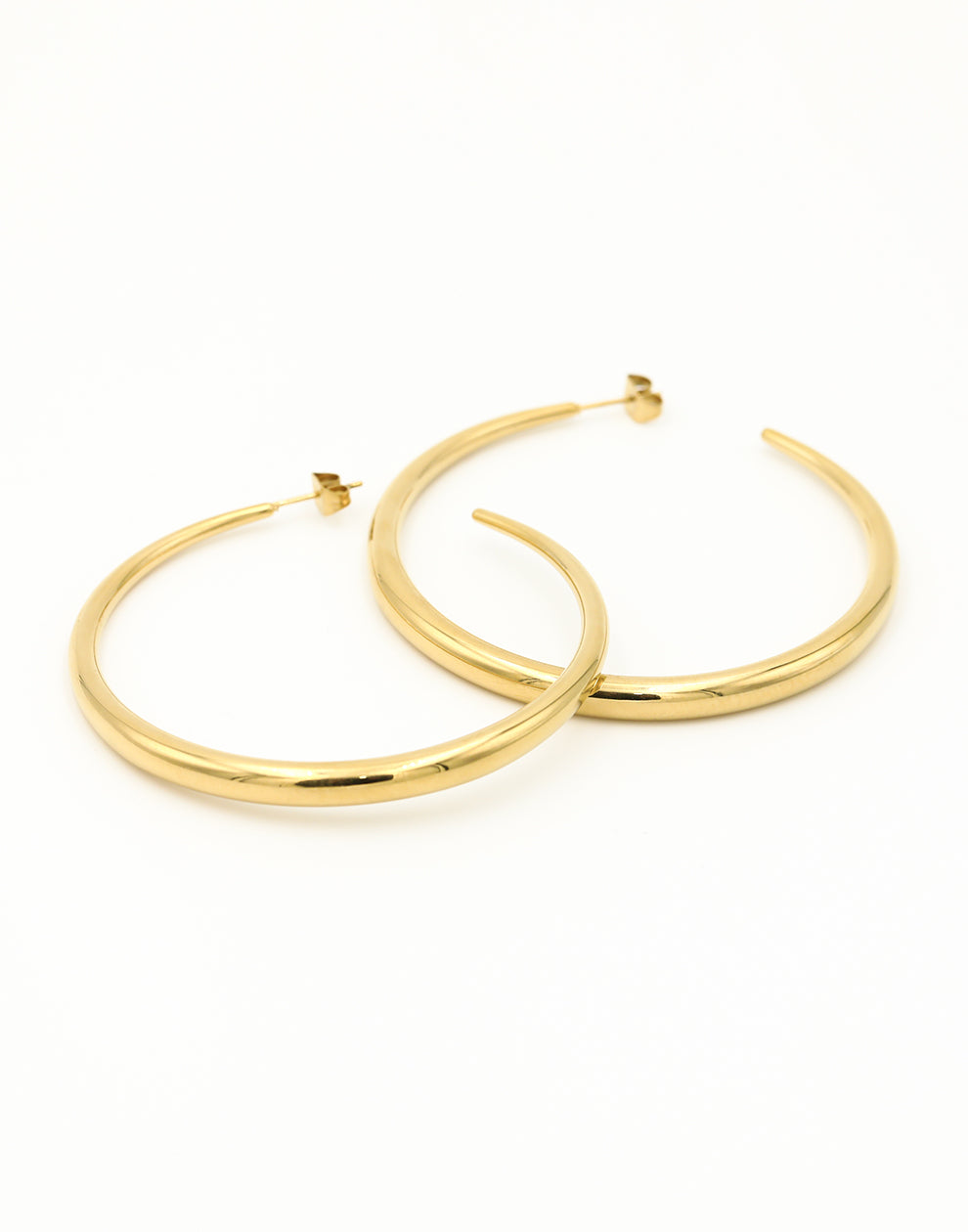 Open oorringen 60mm goudkleurig