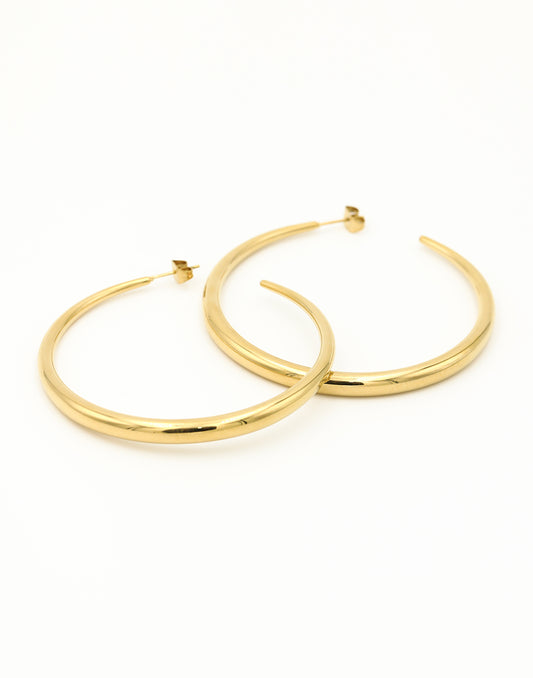 Open oorringen 60mm goudkleurig