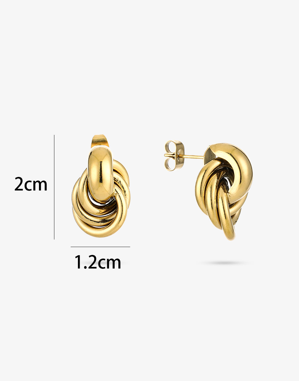 Oorsteker met kleine schakels goudkleurig