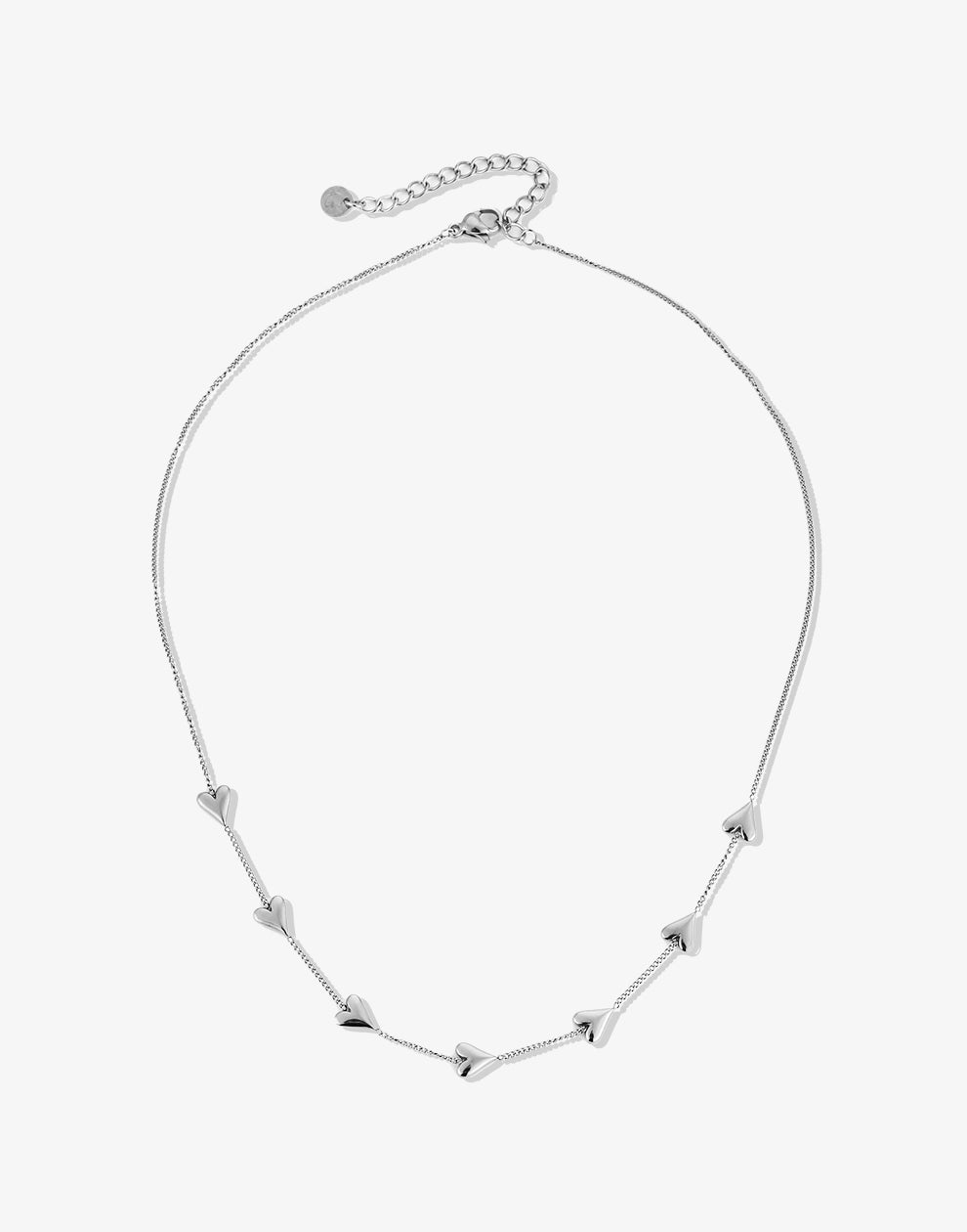 Halskette mit kleinen Vintage-Herzen, silberfarben