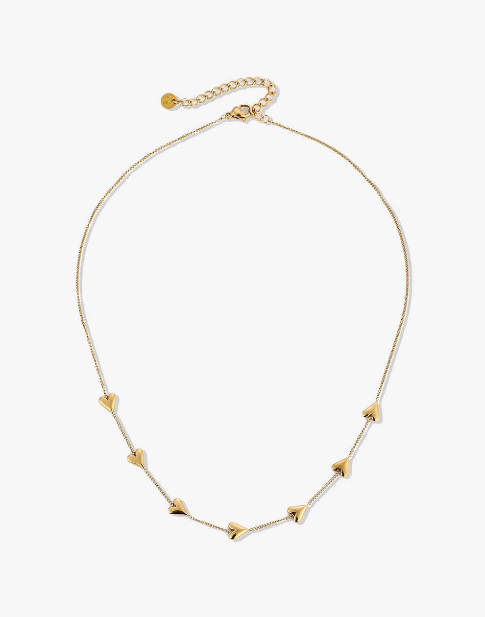 Halskette mit kleinen Vintage-Herzen in Goldfarbe