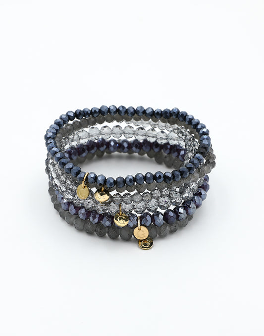 Armbandenset kralen zilver