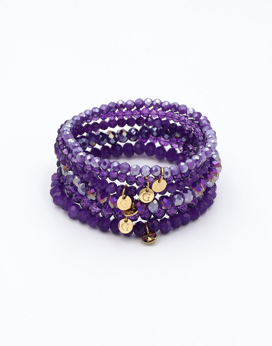 Armbandenset kralen paars