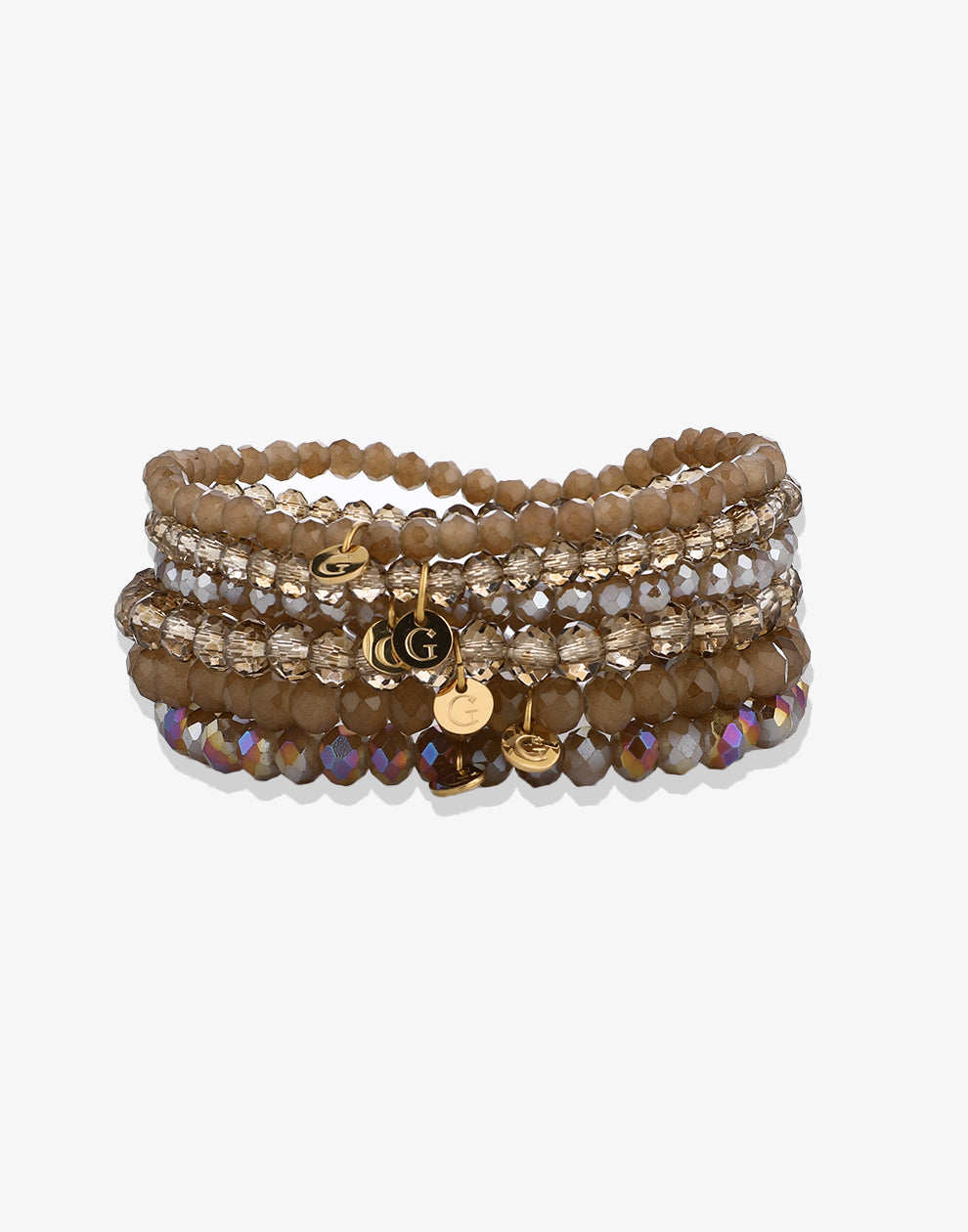 Armbandenset kralen bruin