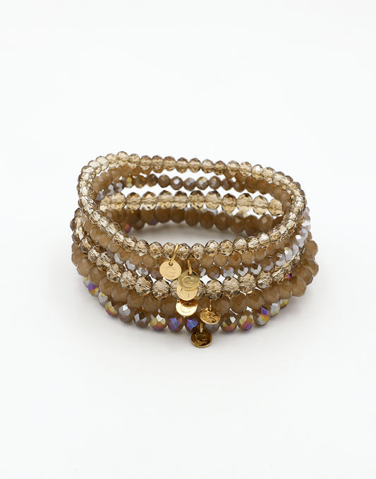 Armbandenset kralen bruin