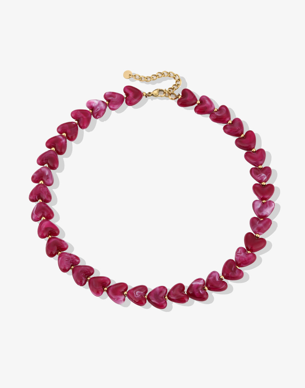 Hartjes kralenketting paars