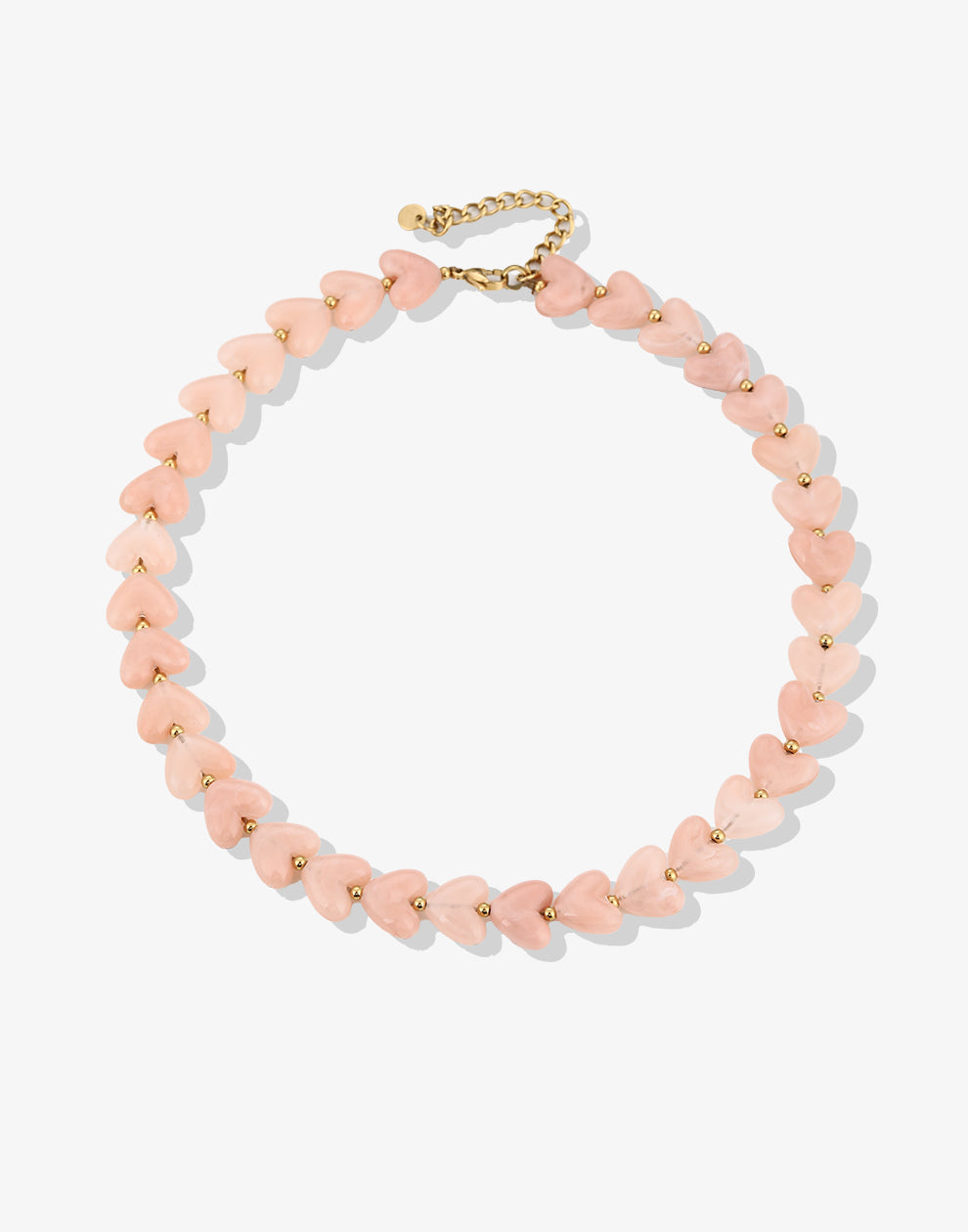 Hartjes kralenketting roze
