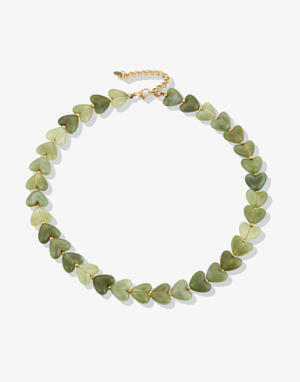 Hartjes kralenketting groen