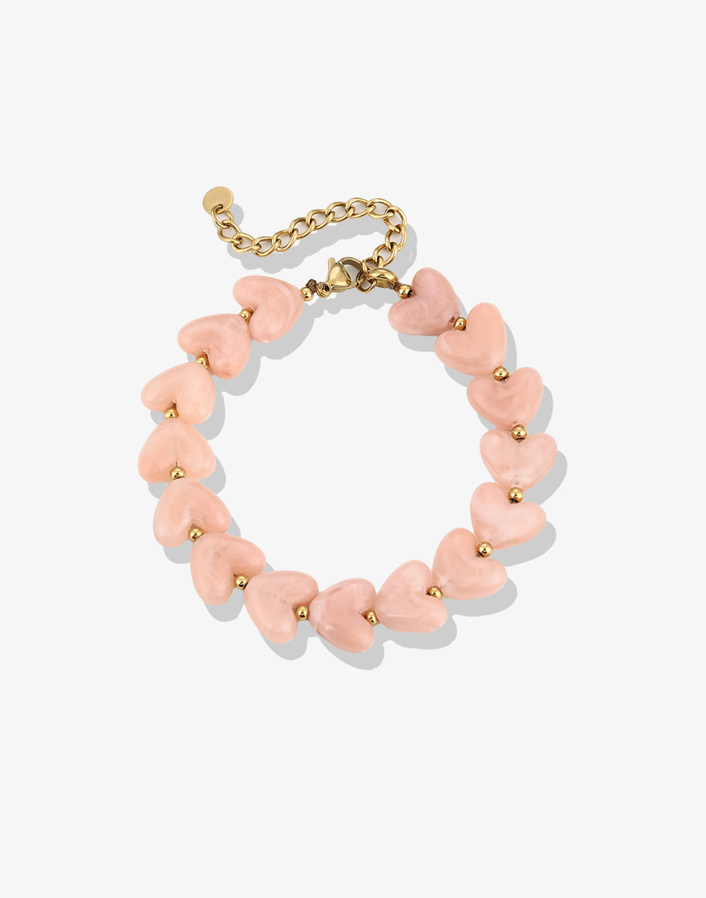 Hartjes kralenarmband roze
