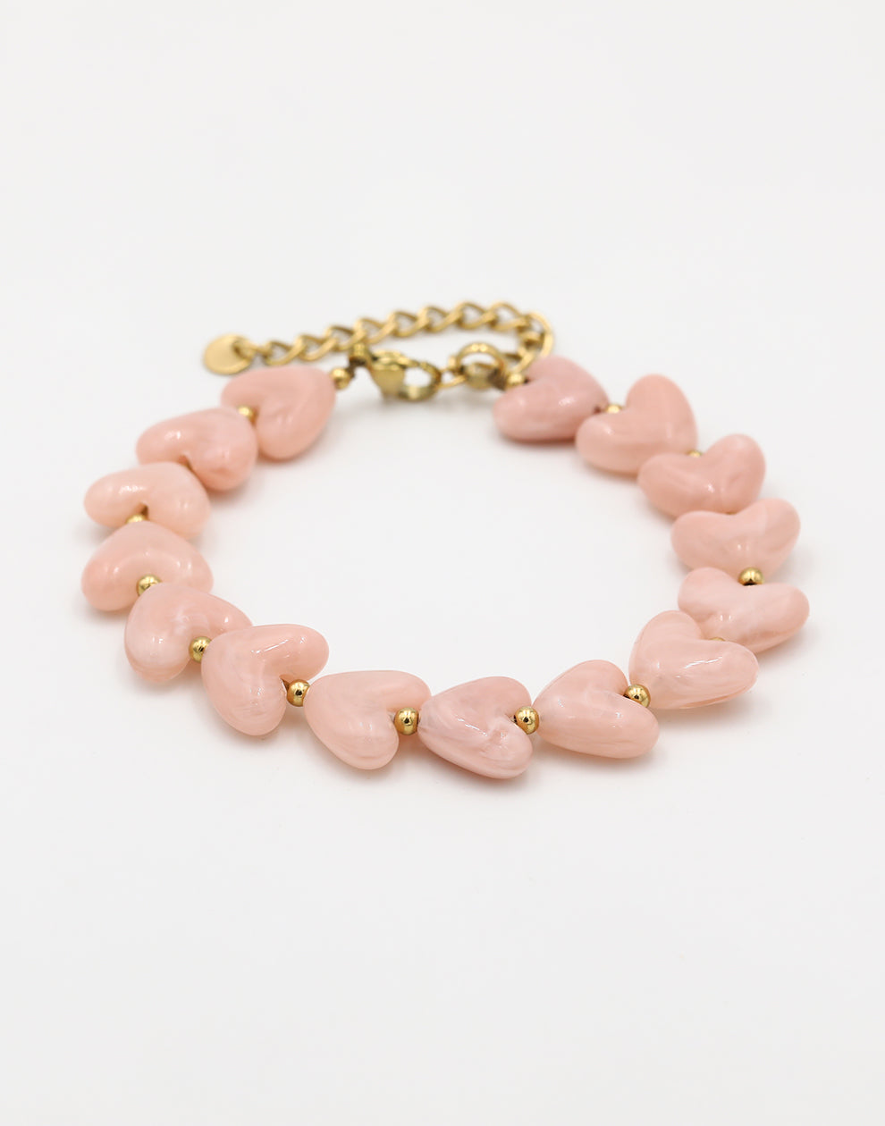 Hartjes kralenarmband roze