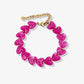 Hartjes kralenarmband fuchsia
