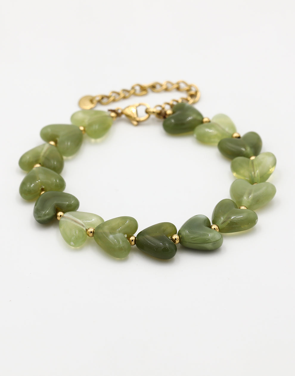 Hartjes kralenarmband groen