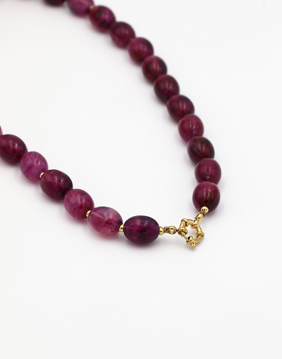 Kralenketting ovaal paars