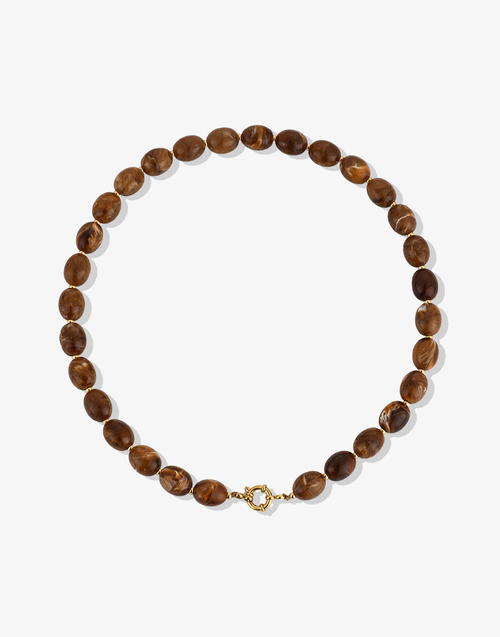 Ovale braune Perlenkette