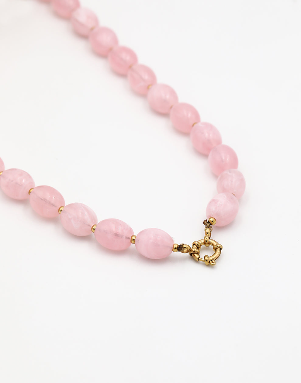 Kralenketting ovaal roze