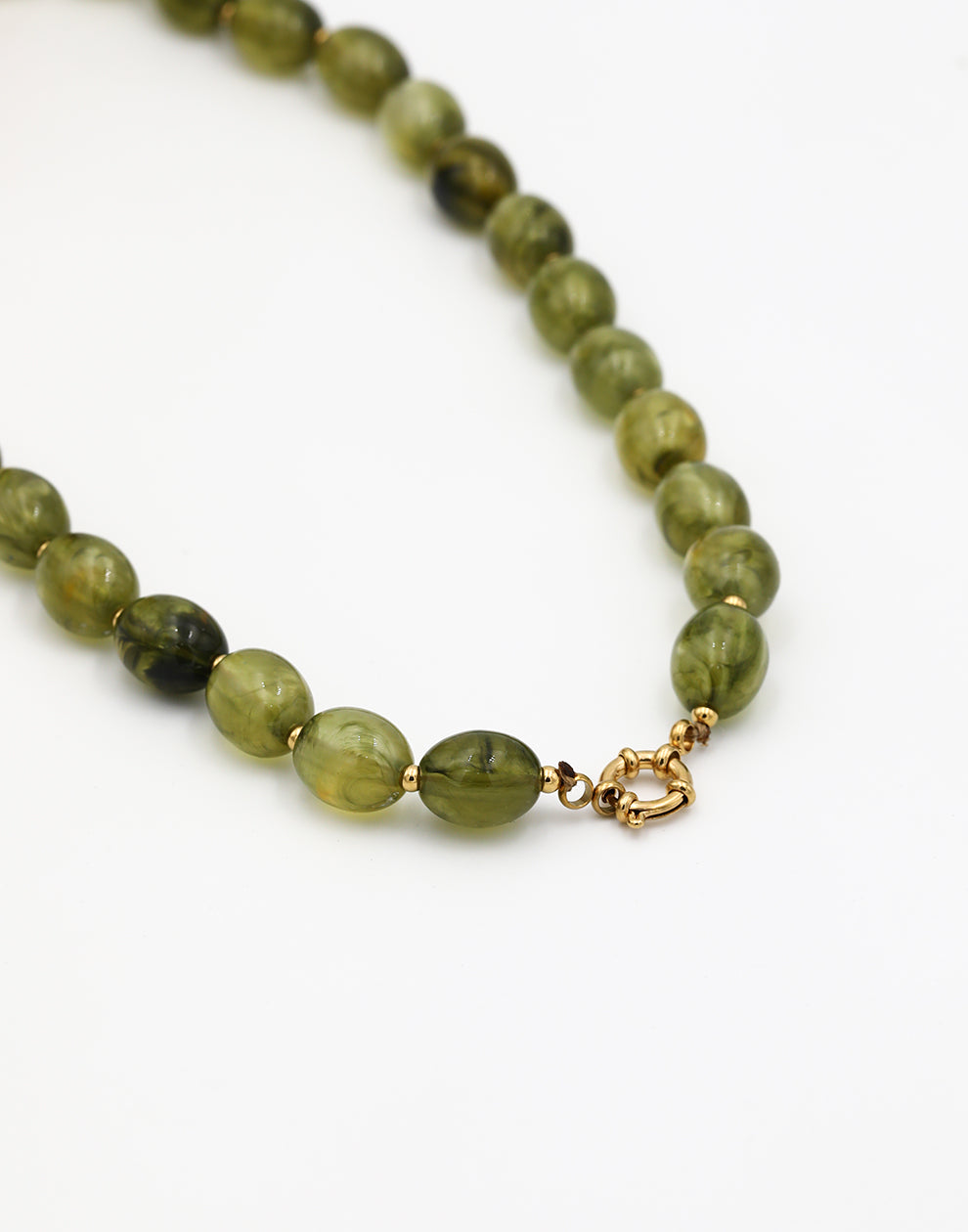 Kralenketting ovaal groen