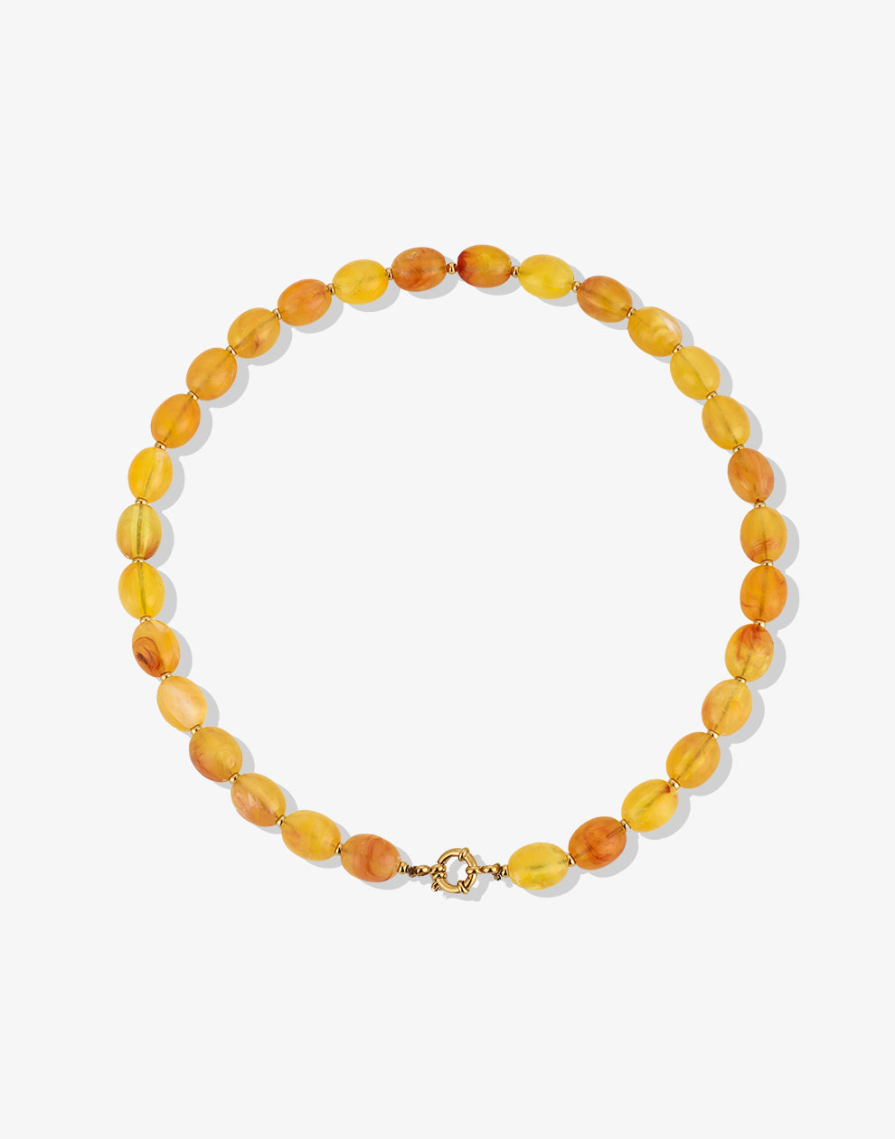 Kralenketting ovaal lichtgeel