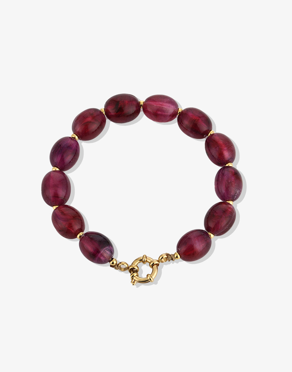 Kralenarmband ovaal paars