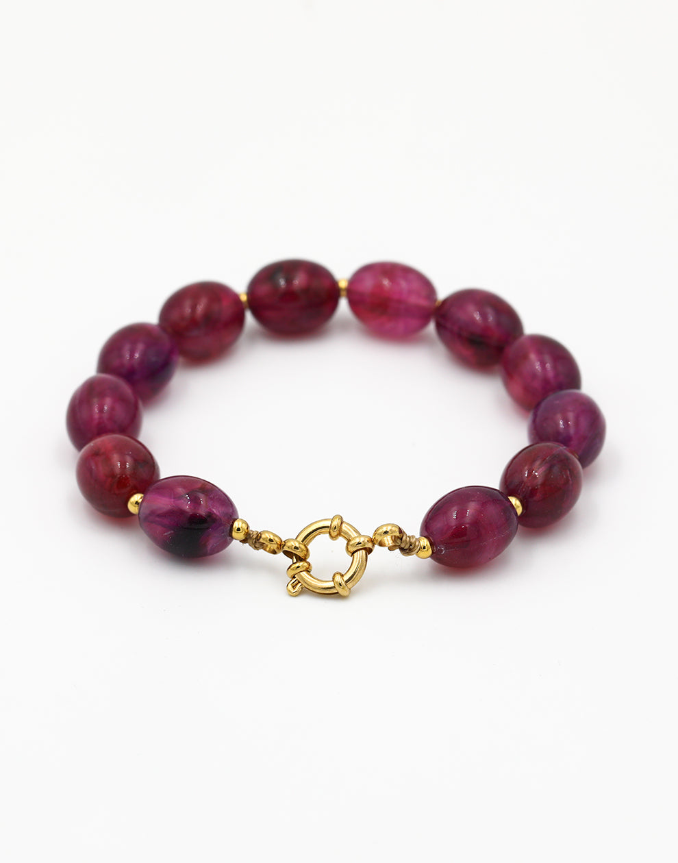 Kralenarmband ovaal paars