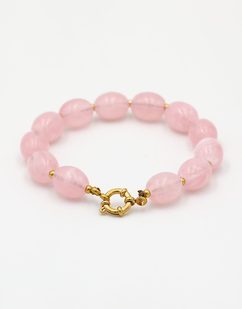 Kralenarmband ovaal roze