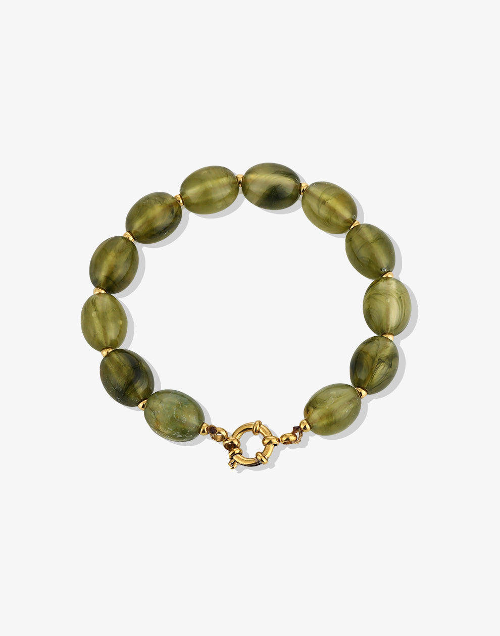 Kralenarmband ovaal groen