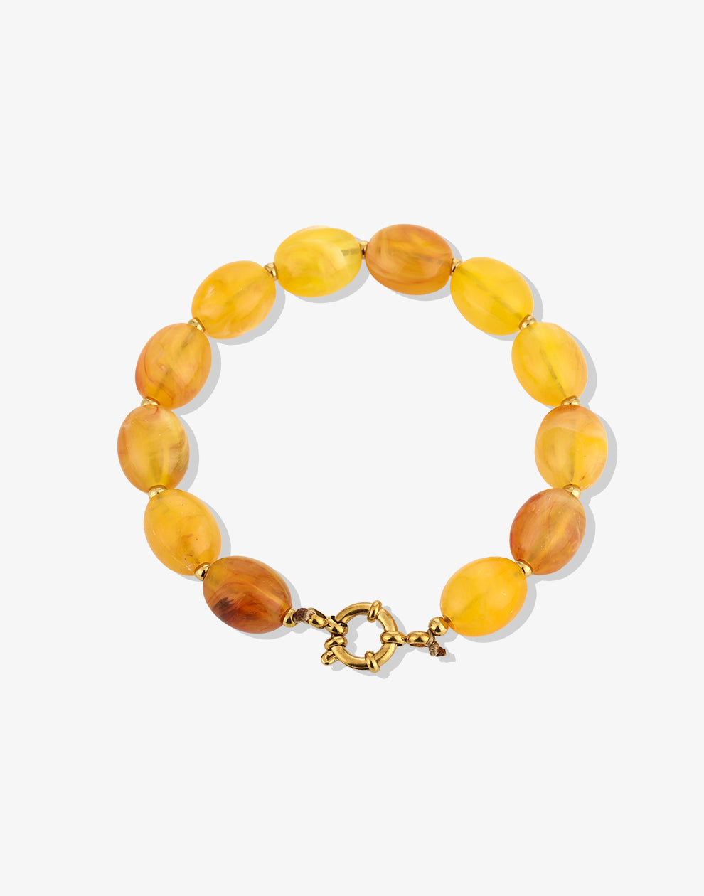 Kralenarmband ovaal lichtgeel