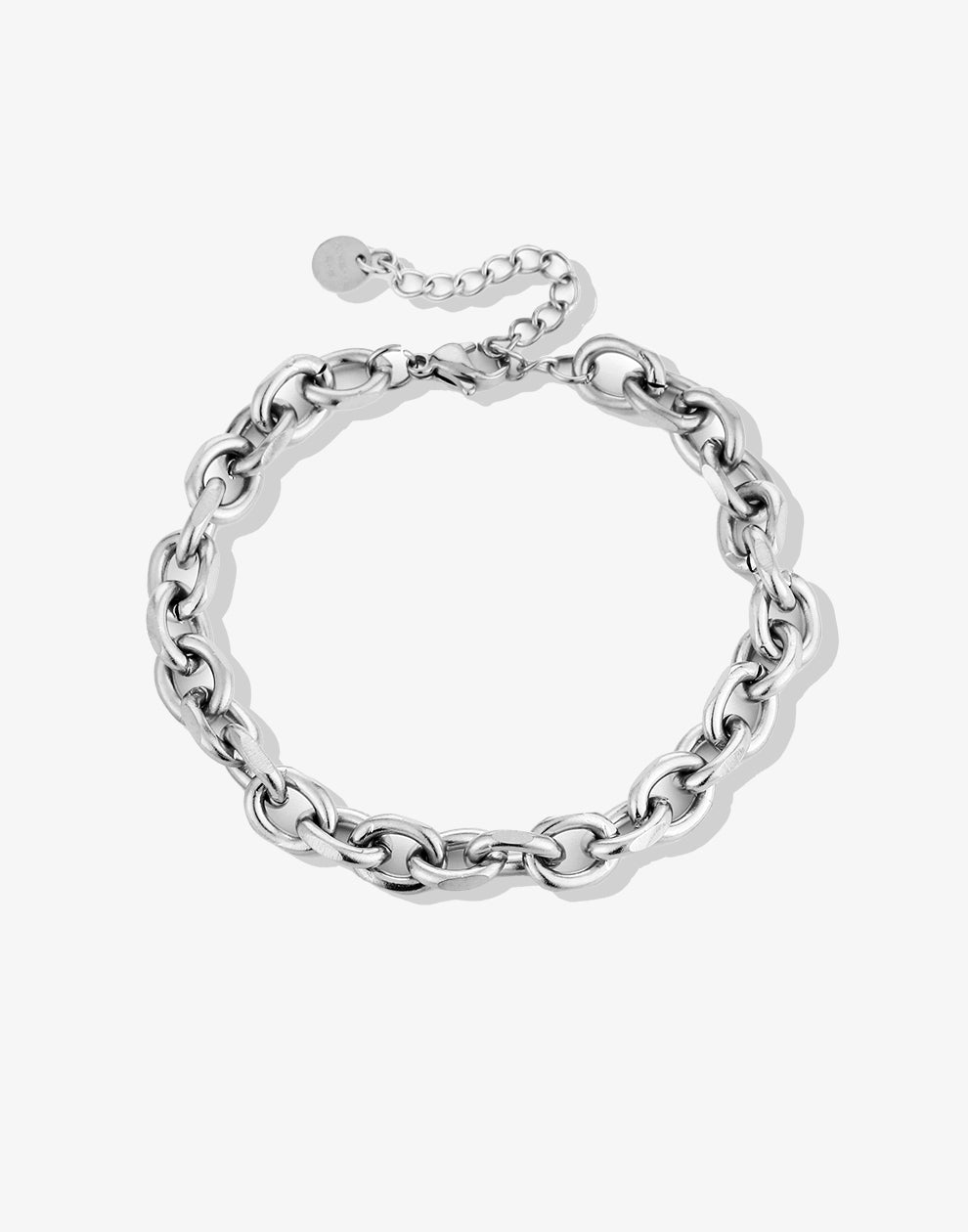 Armband mit groben silberfarbenen Gliedern