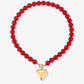 Kralenketting met hart rood
