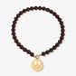 Kralenketting met smiley bruin