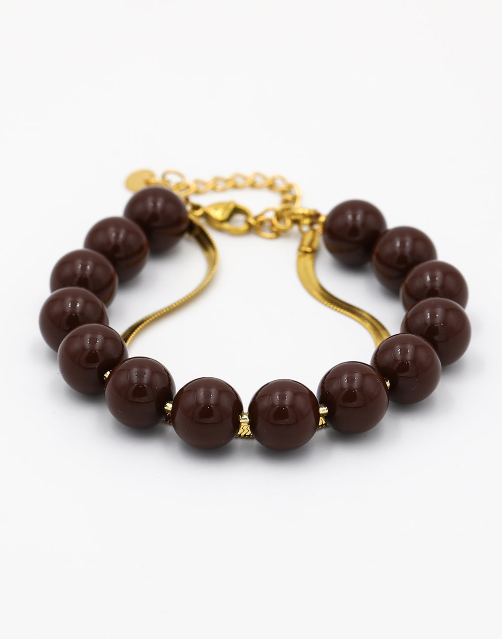 Kralenarmband snake bruin