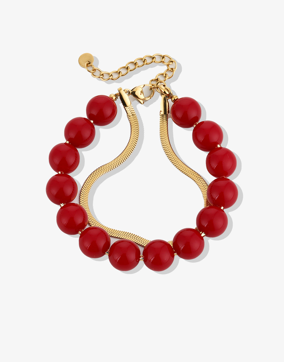 Kralenarmband snake rood