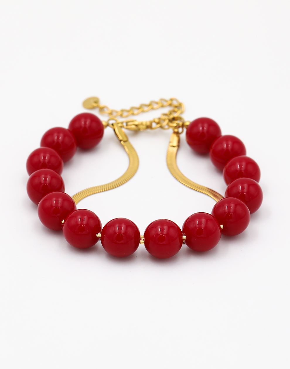 Kralenarmband snake rood