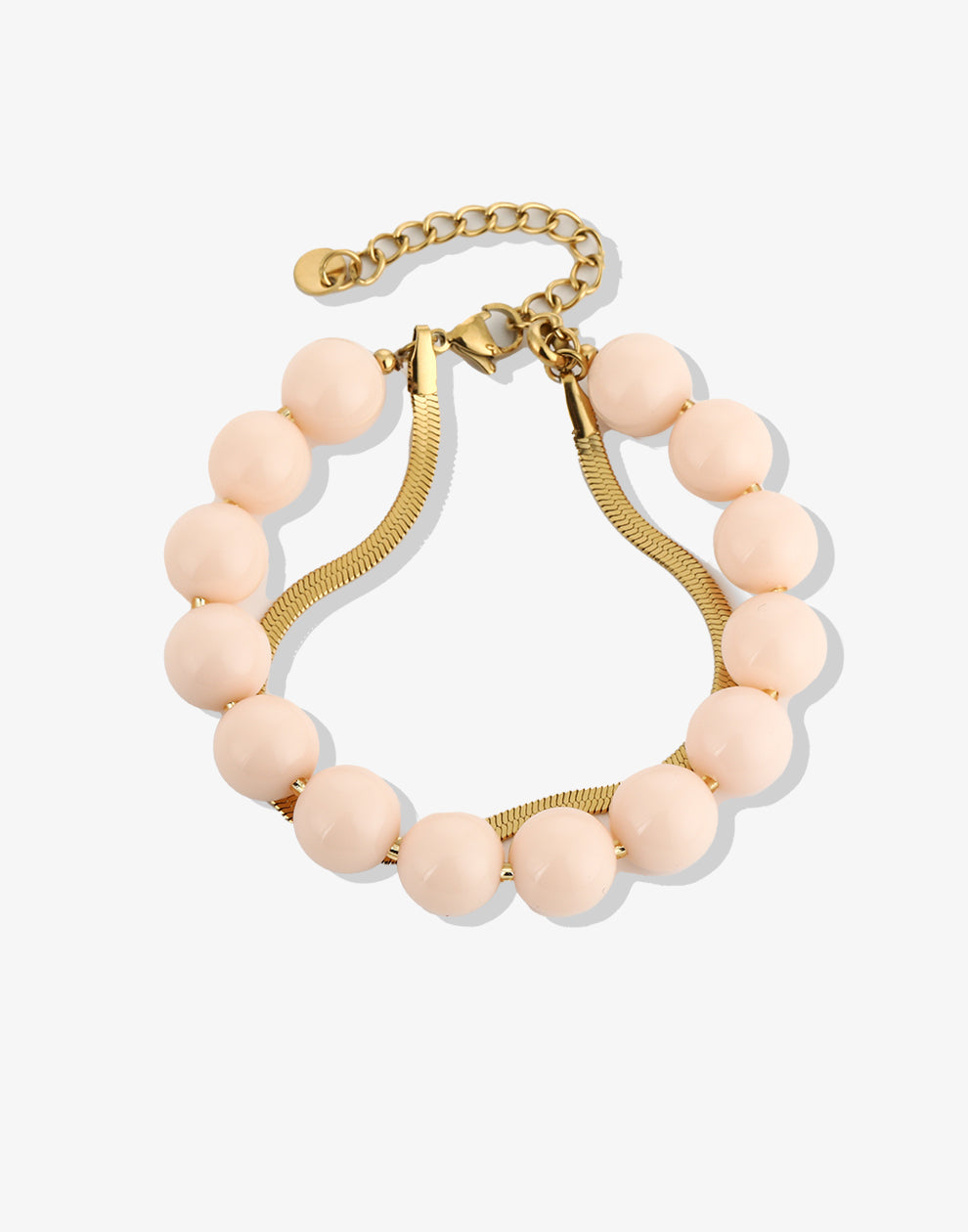 Kralenarmband snake khaki