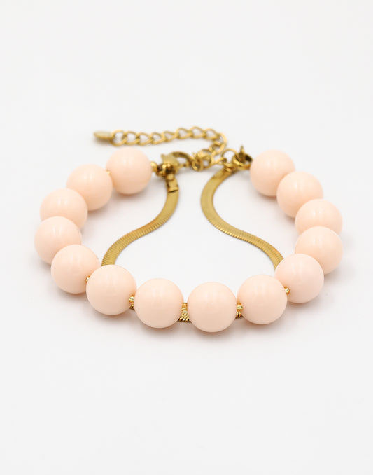 Kralenarmband snake khaki