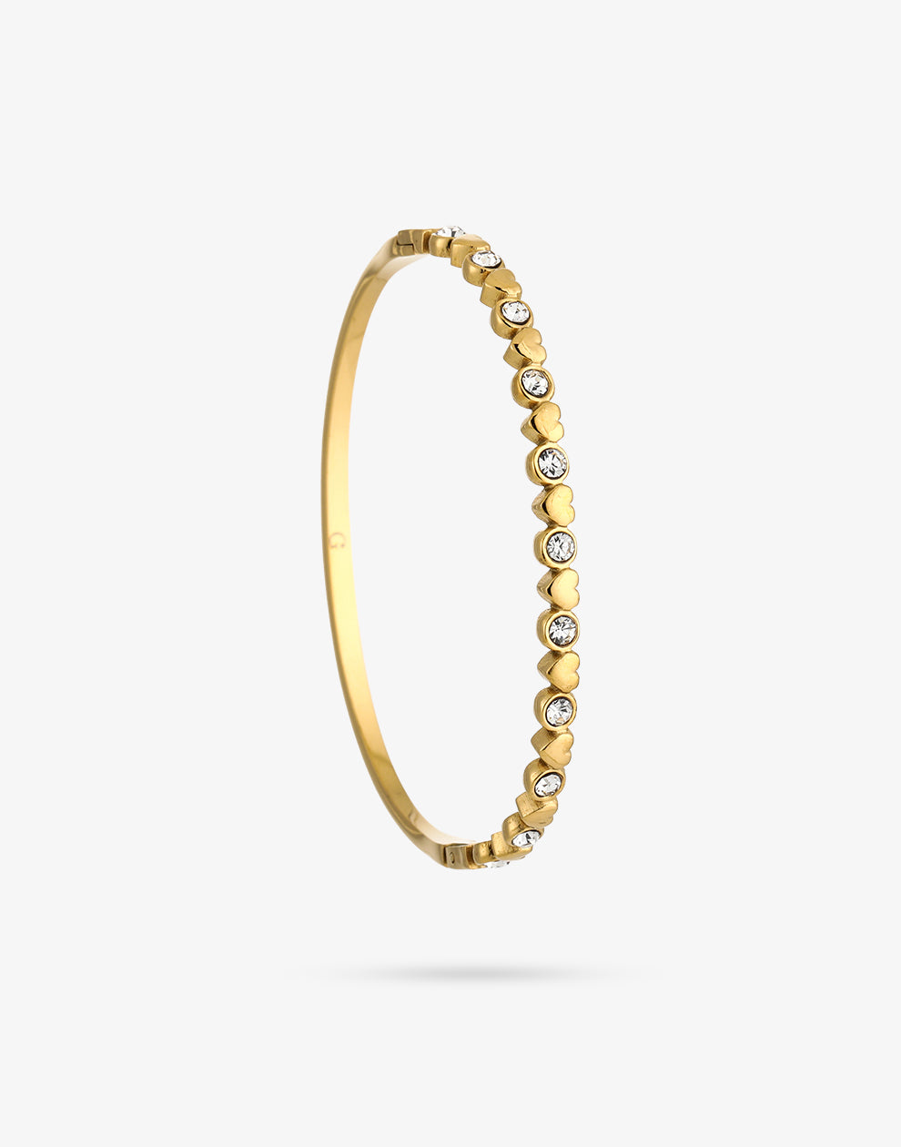 Bangle met hartjes en steentjes