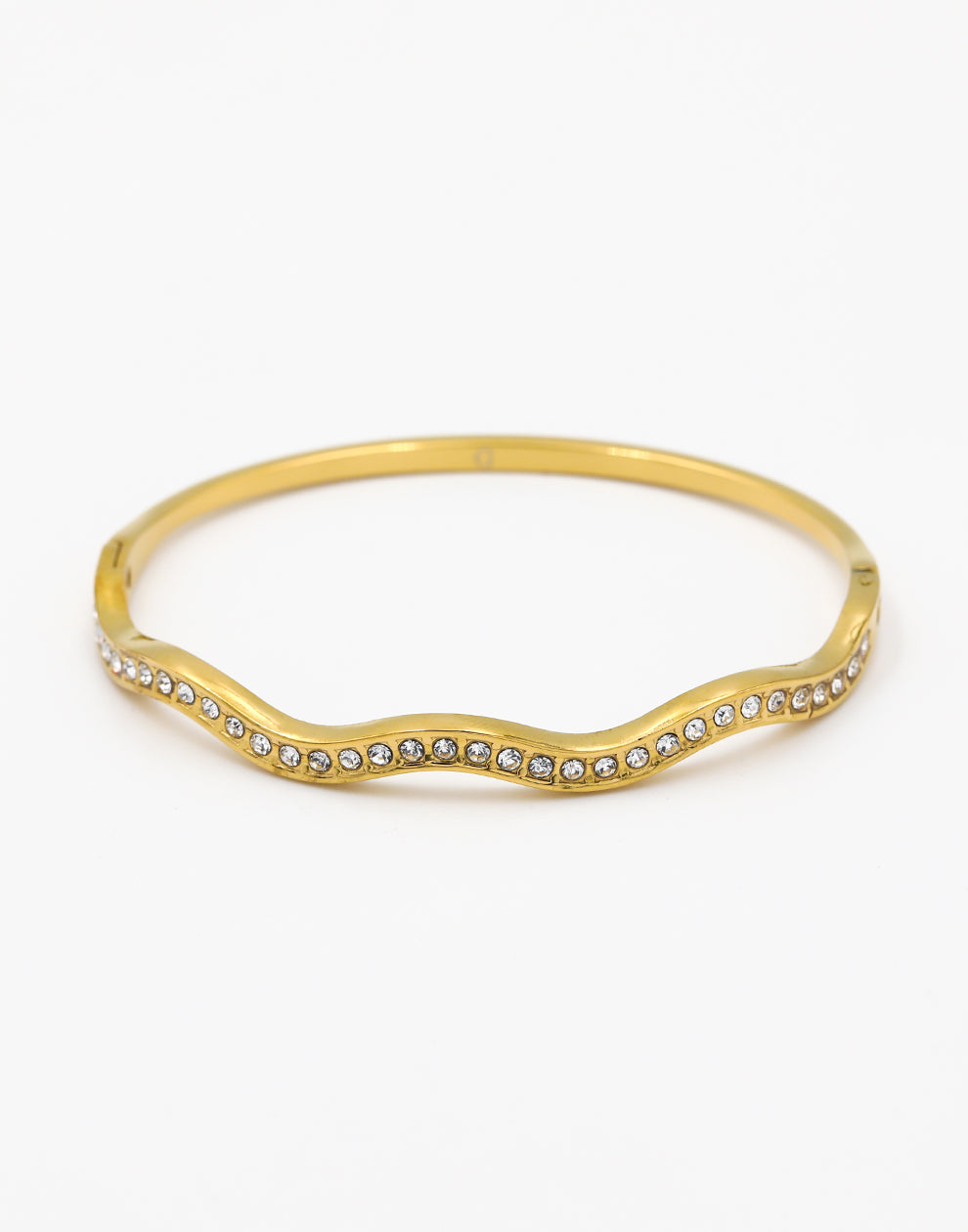 Bangle met wave en steentjes