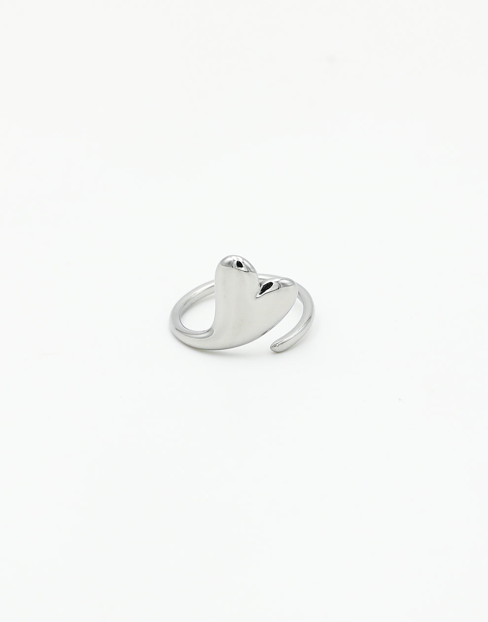 Ring teardrop hart-vorm zilverkleurig