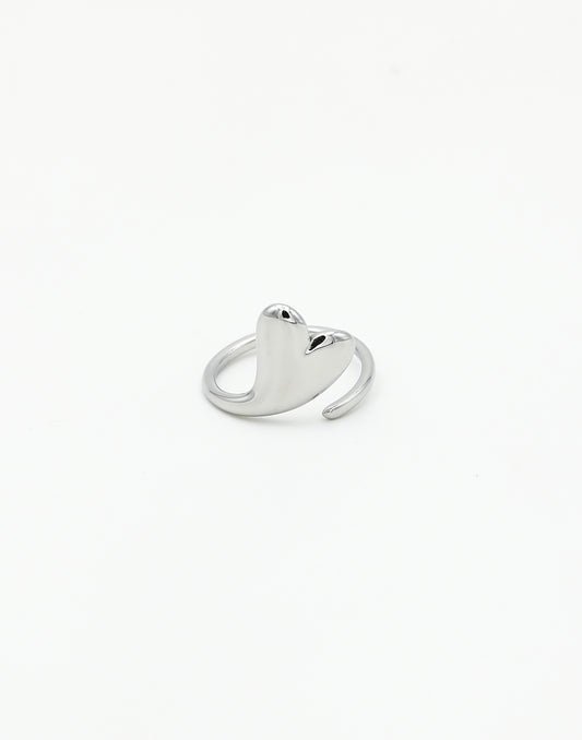 Ring teardrop hart-vorm zilverkleurig