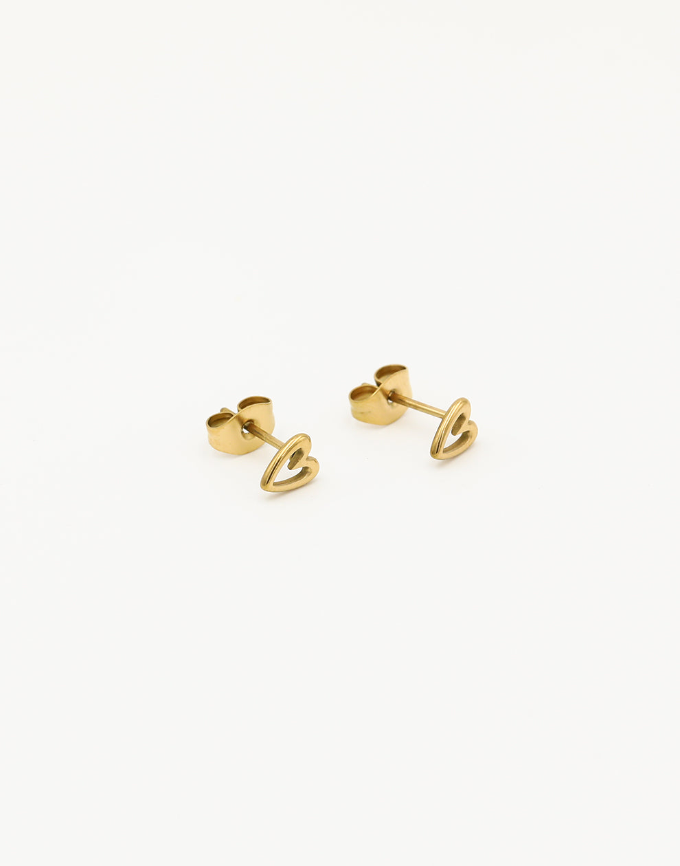 Studs open hart goudkleurig