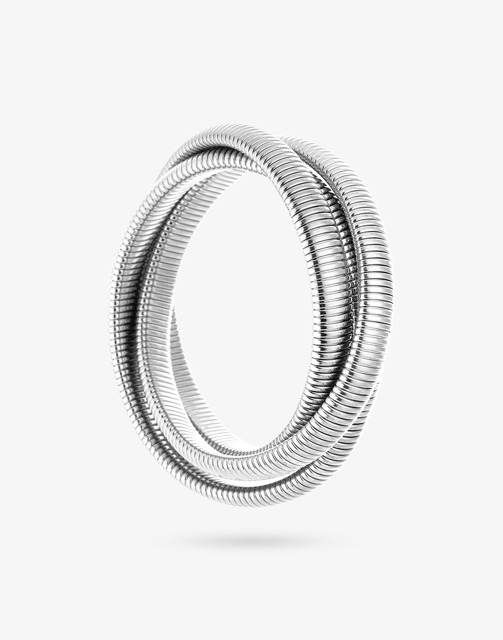 Stretch armband triple zilverkleurig