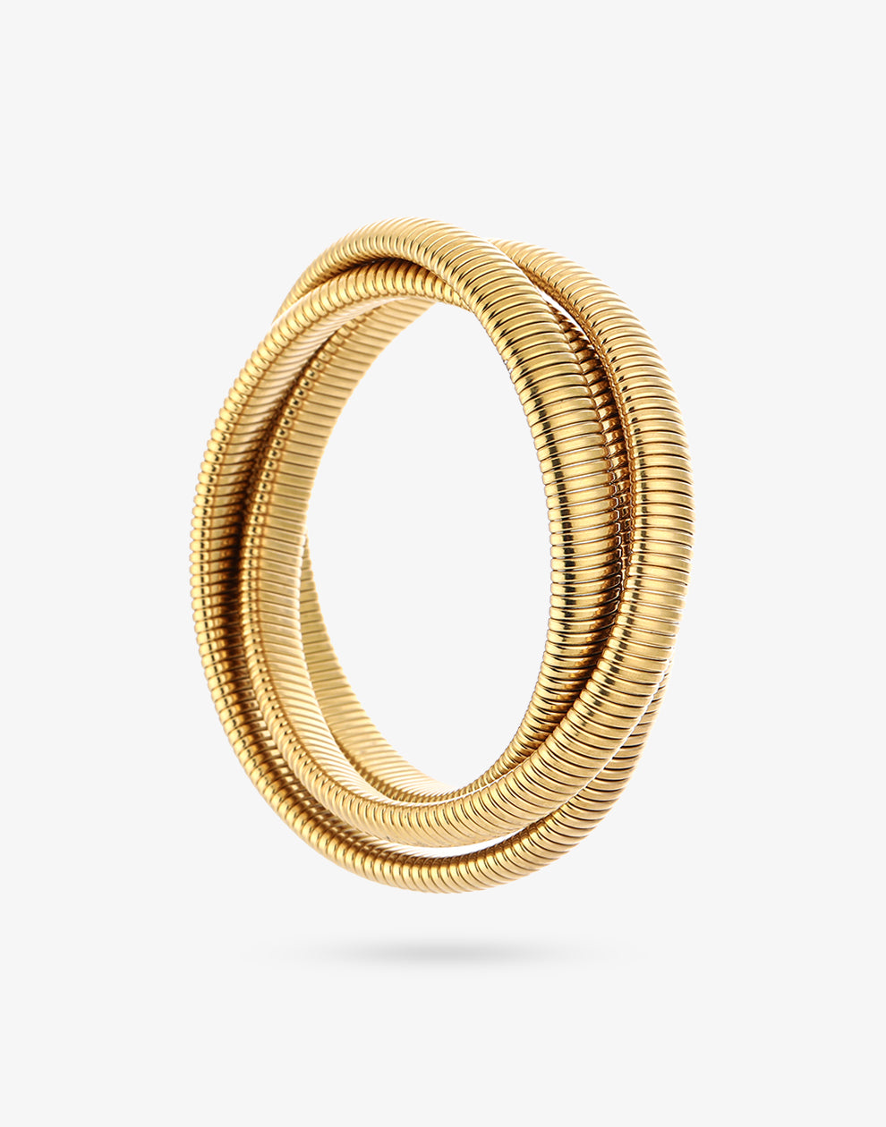 Stretch armband triple goudkleurig