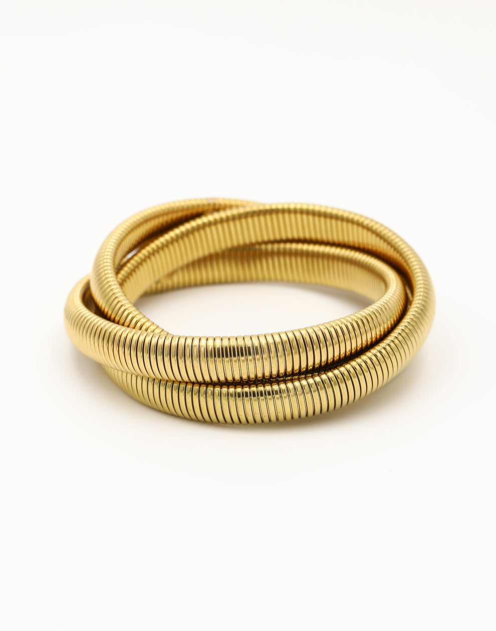 Stretch armband triple goudkleurig