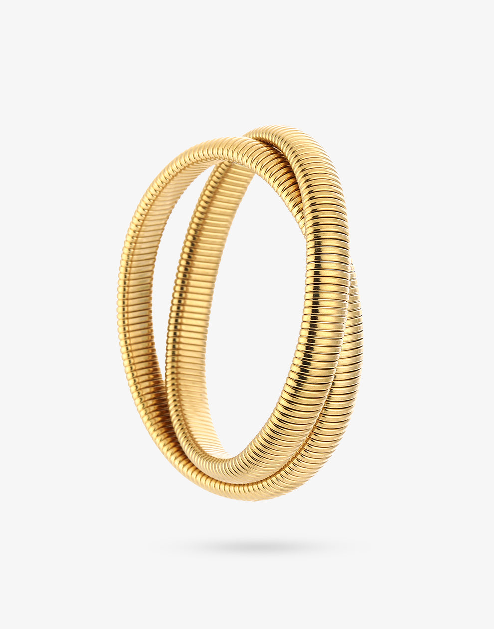 Stretch armband dubbel goudkleurig