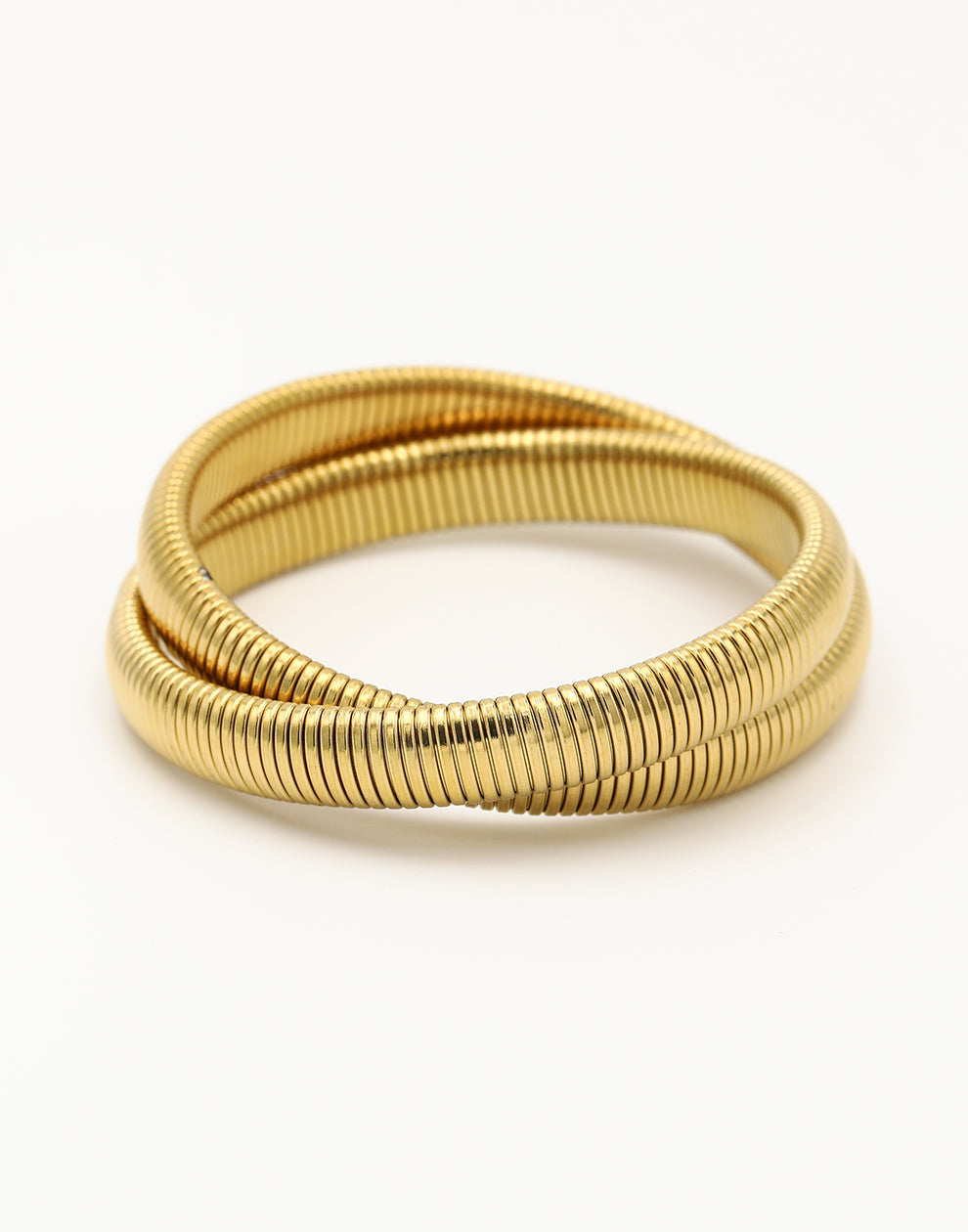 Stretch armband dubbel goudkleurig