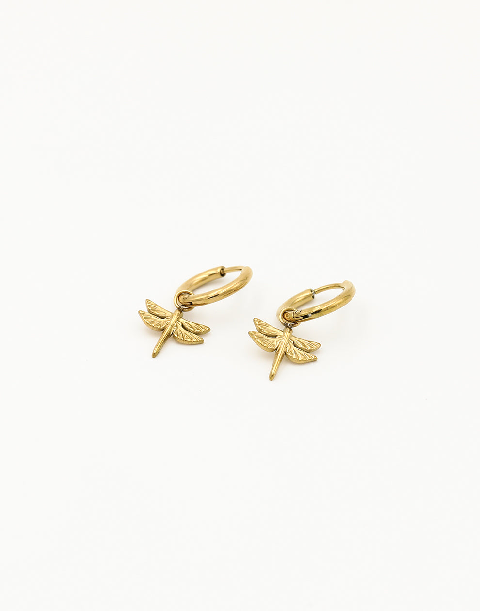 Oorringen met libelle goudkleurig