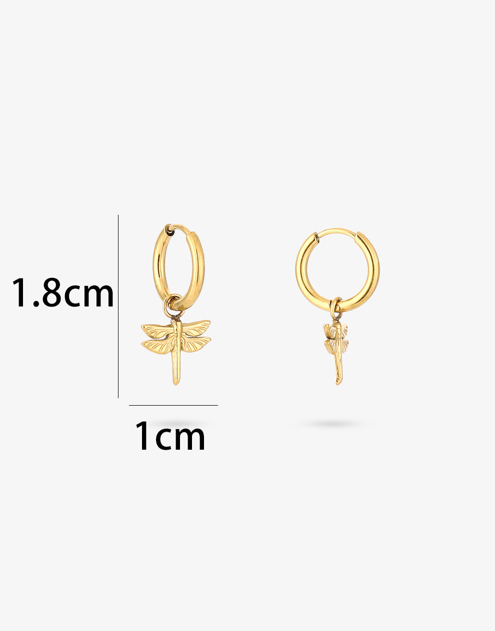 Oorringen met libelle goudkleurig