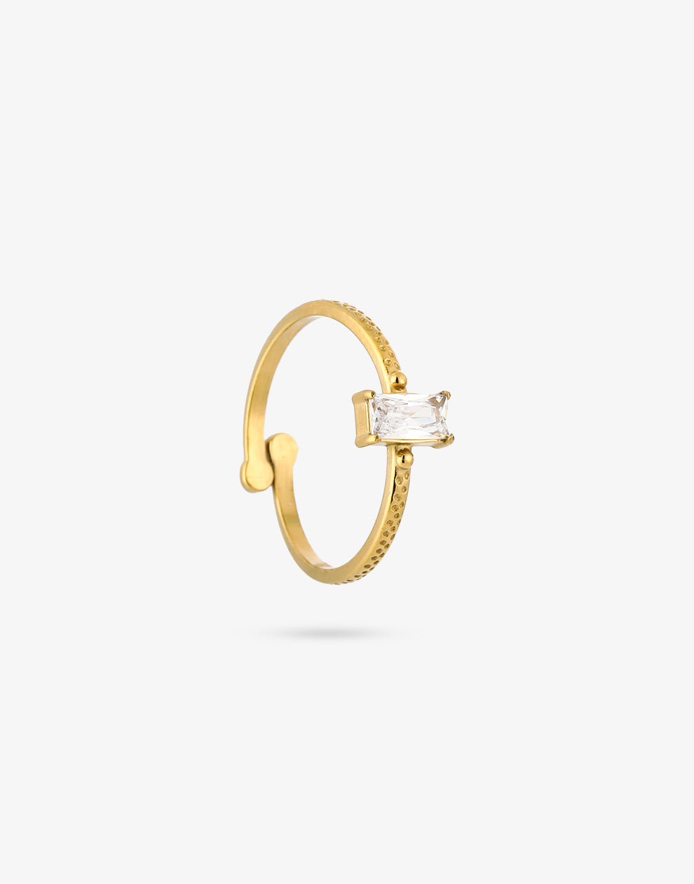 Geribbelde ring met steen