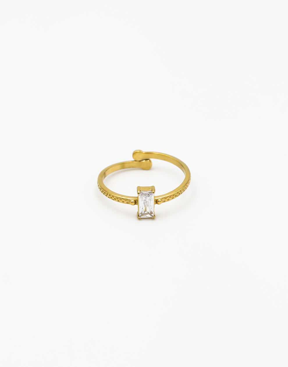 Geribbelde ring met steen