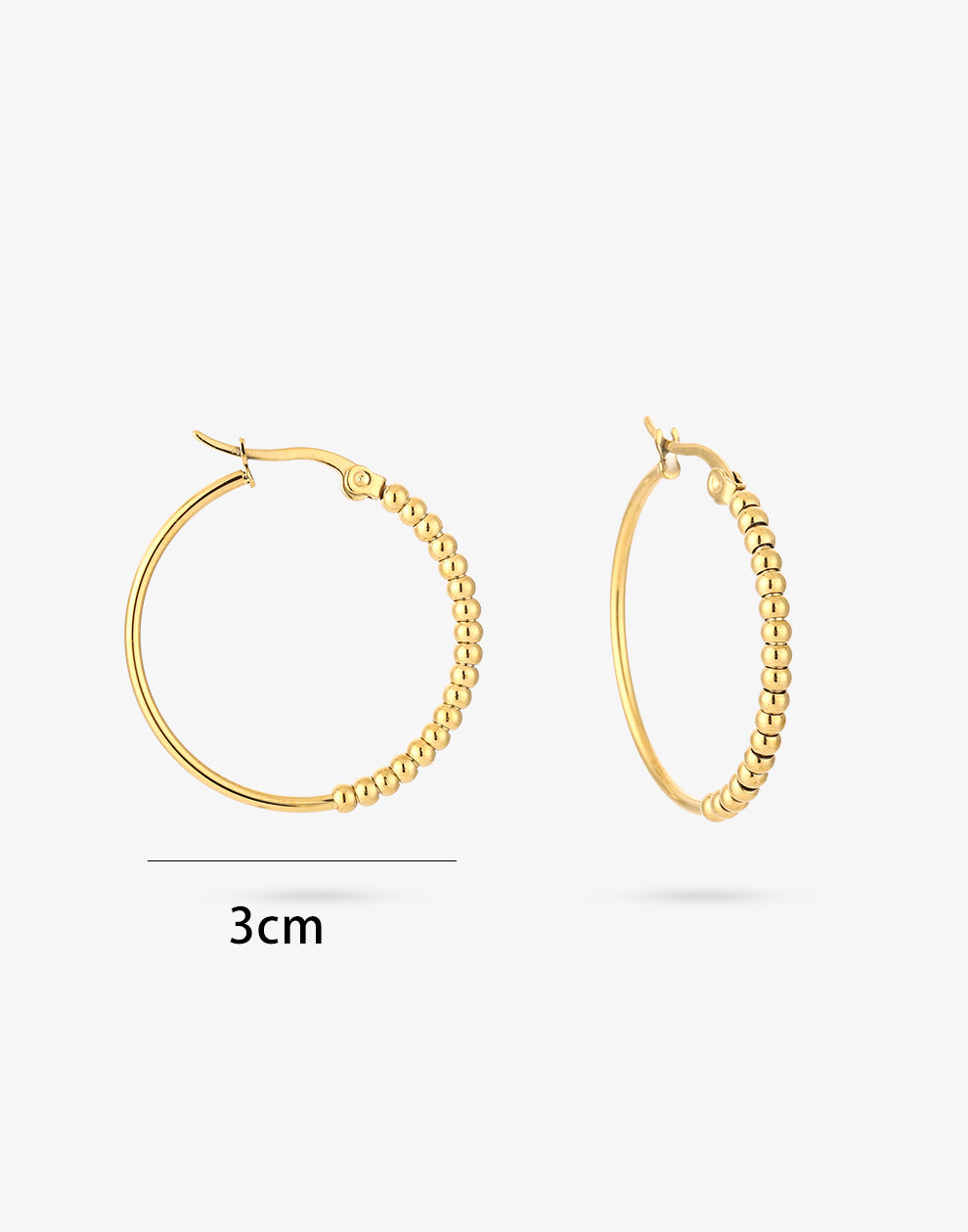 Hoops met bolletjes goudkleurig