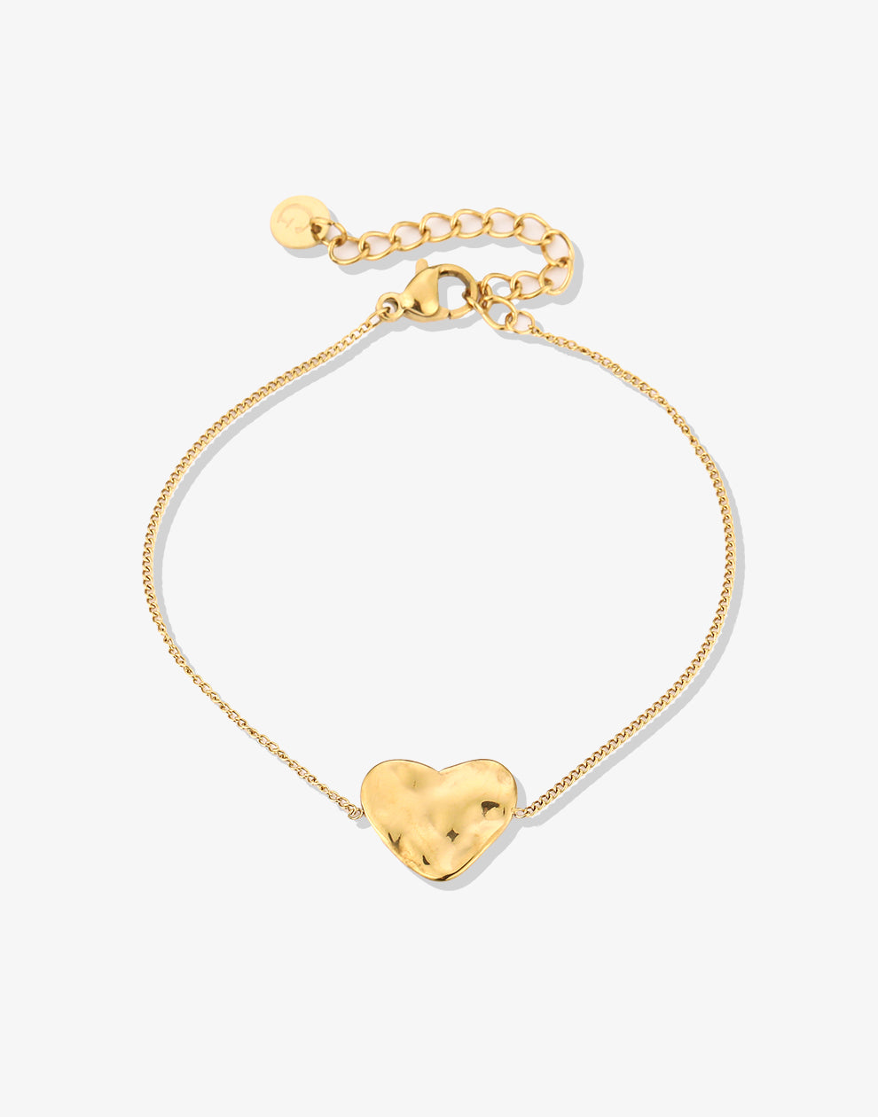 Armband met platgeslagen hart goudkleurig